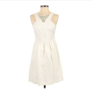 Kensie Casual Ivory Embelished A-line Midi dress